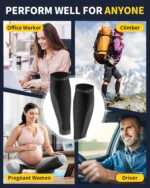 CAMBIVO 3 Pairs Calf Compression Sleeves for Men & Women – Footless Compression Socks for Shin Splints, Pain Relief, Varicose Veins – Leg Support for Running, Travel, Fitness, Nursing - Image 7