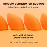 Real Techniques Miracle Complexion Sponge, Makeup Blender for Liquid and Cream Foundation, Full Coverage, Streak-Free Professional Makeup Tool, Cruelty Free, Vegan, Latex Free, 4 Count - Image 8