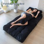 MAXYOYO Folding Sofa Bed, Convertible Sleeper Chair with Pillow Foldable Mattress with Back Support, Portable Fold Out Chair Bed Comfy Floor Sofa Lounge for Living Room Bedroom, Black, Single - Image 8
