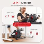 Sunny Health & Fitness Smart Under-Desk Bike Exerciser, Low-Impact Cardio Cycling Equipment for Home/Office, Mini Paddler for Arm/Leg Mobility Training, Free SunnyFit App Connect, Optional Motorized - Image 3