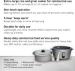 Panasonic Commercial Rice Cooker, Extra-Large Capacity 60-Cup (Cooked), 30-Cup (Uncooked) with One-Touch Operation and Durable Non-Stick Coated Pan - SR-GA541FH – Silver - Image 3
