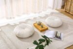 Floor Pillow Meditation Cushion Round Large Floor Pillows Seating for Adults, Velvet Thick Floor Cushions for Yoga Living Room Balcony Outdoor Tatami 18inches（Beige） - Image 5