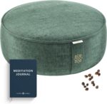 Mindful and Modern Velvet Meditation Cushion - Luxury Zafu Floor Pillow for Yoga - Large Buckwheat Meditation Pillow with Luxe Removable Cover in Six Colors - Image 2