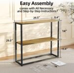 TIQLAB Small Entryway Table, 29.5" Narrow Console Table with Shelves, Sofa Table, Couch Table, Side Table, Entry Table for Hallway, Living Room, Small Space, Grey - Image 4