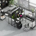 Yoobure L Shaped Gaming Desk with Pegboard, Reversible Computer Desk with LED Lights & Power Outlets, Drawers & Storage Shelves, Home Office Desks - Image 10