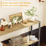 TIQLAB Small Entryway Table, 29.5" Narrow Console Table with Shelves, Sofa Table, Couch Table, Side Table, Entry Table for Hallway, Living Room, Small Space, Grey - Image 7