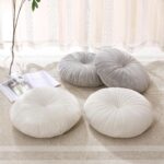 Floor Pillow Meditation Cushion Round Large Floor Pillows Seating for Adults, Velvet Thick Floor Cushions for Yoga Living Room Balcony Outdoor Tatami 18inches（Beige） - Image 7