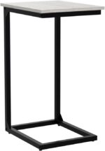 AMHANCIBLE C Shaped End Table Set of 2, Couch Tables That Slide Under, TV Tray Snack Table for Sofa, Small Side Table for Couch, Small Space, Living Room, Greige HET02CGY - Image 6