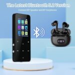 144GB MP3 Player - Music Player with Bluetooth 5.2 HiFi Sound Shuffle Single Loop FM Radio Built-in HD Speaker Voice Recorder Mini Design Ideal for Sport - Image 3