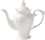 Fine Porcelain Ultra White English Teapot, Coffee Pot, Victoria Style, Light Weight, 37 Oz - Image 2