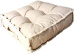 Verpert Square Thick Floor Seating Cushions,Solid Thick Tufted Cushion Meditation Pillow for Sitting on Floor,Tatami Pad for Guests or Kids Reading Nook,Yoga Living Room Sofa Balcony Outdoor (Beige) - Image 2
