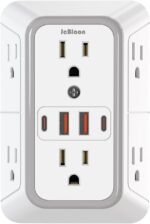 Outlet Extender Surge Protector - 6 Outlet Splitter with 4 USB Ports (2 USB C), Multiple Plug Expander Wall Charger, 3 Sided Multi Plug Wall Adapter Power Strip for Home Office Kitchen Travel - Image 2
