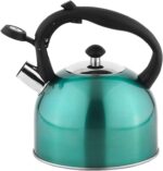 Amazon Basics Stainless Steel Tea Kettle, Hot Water Kettle with Whistle Spout, Fast Boiling, Ergonomic Handle, 2.4-Quart, Teal - Image 3