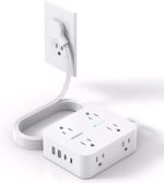 Surge Protector Power Strip, HANYCONY Extension Cord with Multiple Outlets, 5 Ft Ultra Thin Flat Plug 8 Outlets 4 USB Ports(2USB C), 1080J Outlet Extender for Home Office College Dorm Room Essentials - Image 2