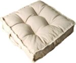 Verpert Square Thick Floor Seating Cushions,Solid Thick Tufted Cushion Meditation Pillow for Sitting on Floor,Tatami Pad for Guests or Kids Reading Nook,Yoga Living Room Sofa Balcony Outdoor (Beige) - Image 6