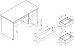 Executive Office Desk，3-Drawer File Cabinet Modern Professional Desk for Executive, Remote Work, Study - Image 3