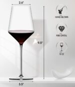 Red Wine Glasses Set of 4, Premium Crystal Wine Glasses Hand Blown,15 oz,Thin Rim,Long Stem,Perfect for Red or White,Daily Use,Unique Wedding Anniversary or Birthday Gift - Image 7