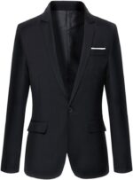Beninos Mens Blazer Jacket Slim Fit Casual One Button Sport Coats - Image 2