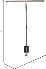 LED Desk Lamp for Office Home, Eye-Caring Desk Light with Stepless Dimming Adjustable Flexible Gooseneck, 10W USB Adapter Desk Lamp with Clamp for Reading, Study, Workbench (Black) - Image 8