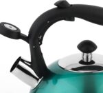 Amazon Basics Stainless Steel Tea Kettle, Hot Water Kettle with Whistle Spout, Fast Boiling, Ergonomic Handle, 2.4-Quart, Teal - Image 4