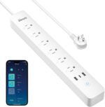 GHome Smart Plug Power Strip, WiFi Surge Protector with 6 Individually Controlled Smart Outlets, 3 USB Ports (2 USB-A and 1 USB-C), Works with Alexa & Google Home, Flat Plug for Home Office, 2.4Ghz - Image 2