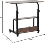 Adjustable Table Student Computer Desk Portable Home Office Furniture Small Spaces Sofa Bedroom Bedside Learn Play Game on Wheels Movable with Storage Size 31.5 * 15.7 in Oak D - Image 4
