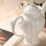Fine Porcelain Ultra White English Teapot, Coffee Pot, Victoria Style, Light Weight, 37 Oz - Image 5