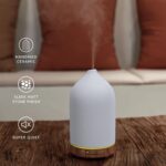 200ML Ceramic Essential Oil Diffuser - Ultrasonic Aromatherapy & Humidifier with 7-Color LED Lights, Auto Shut-Off, Wood Grain Base, 1H/3H/6H Timer | Scent for Home, Office, Yoga - Image 5