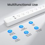 GHome Smart Plug Power Strip, WiFi Surge Protector with 6 Individually Controlled Smart Outlets, 3 USB Ports (2 USB-A and 1 USB-C), Works with Alexa & Google Home, Flat Plug for Home Office, 2.4Ghz - Image 9
