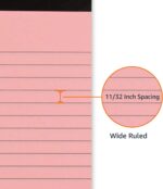 Amazon Basics Wide Ruled 8.5 x 11.75-Inch 50 Sheet Perforated Lined Writing Note Pads, Pack of 6, 300 Count, Multicolor - Image 4