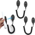 2 Pack Magnetic Remote Leash Control Holder with Security Cable, Retractable Tidy Anti-lost Rope Organizer Easy Installation Stable Suitable for Projector TV Fan and Air Conditioner Remotes (Black) - Image 2
