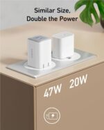 Anker 47W USB C Nano Charger, 2 Port Compact Foldable GaN Charger for iPhone 16/15, Galaxy, Pixel, Compatible with MagSafe (White) - Image 6