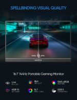 ARZOPA 16.1'' 144Hz Portable Gaming Monitor, 106% sRGB 1080P FHD Kickstand Portable Monitor with HDR, Ultra Slim, Eye Care, External Second Screen for Laptop, PC, PS5, Mac, Xbox-Z1FC - Image 4