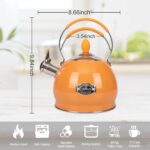 Whistling Tea Kettle Stainless Steel Teapot, Teakettle for Stovetop Induction Stove Top, Fast Boiling Heat Water Tea Pot 2.6 Quart - Image 6
