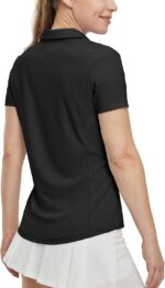 BGOWATU Women's Short Sleeve Golf Tennis Polo Shirts V Neck Collared Workout Tops UV Protection Dry Fit - Image 4