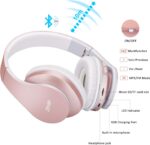 ZIHNIC Bluetooth Headphones Over-Ear, Foldable Wireless and Wired Stereo Headset Micro SD/TF, FM for Cell Phone,PC,Soft Earmuffs &Light Weight for Prolonged Wearing(Rose Gold) - Image 7