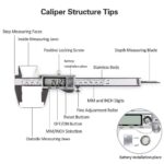 Digital Caliper, Caliper Measuring Tool with Stainless Steel, Electronic Micrometer Caliper with Large LCD Screen, Auto-Off Feature, Inch and Millimeter Conversion (6 Inch/150 mm) - Image 6