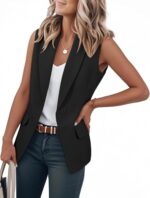 IDEALSANXUN Womens Vest Fashion Dressy Notch Lapel Sleeveless Blazer Suit Jackets Office Work Clothes - Image 2