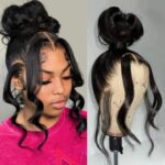 28 Inch 360 Lace Front Wigs Human Hair Drawstring Body Wave Lace Front Wigs Human Hair Pre Plucked 360 HD Full Lace Wig 180 Density Glueless Invisi Strap Frontal Wigs Human Hair for Women - Image 2