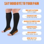 Copper Compression Socks for Women & Men Open Toe 15-20mmHg is Best Support for Circulation Recovery and All Day Wear - Image 5
