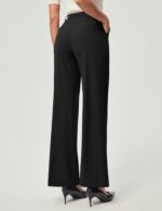 IUGA Womens Dress Pants Wide Leg Pull On Stretchy Work Pants Women High Waisted Business Casual Trousers with Pockets - Image 3