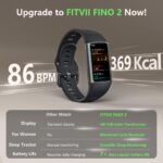 FITVII FINO 2 Slim Fitness Tracker, Smart Watch with Blood Oxygen, Sleep Monitor, 24/7 Heart Rate & Blood Pressure, IP68 Waterproof Health Activity Trackers with Calories Step Counter for Women Men - Image 3