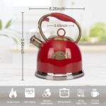 Tea Kettle, Stovetop Whistling Teapot, Stainless Steel, Black, 3.0-Quart - Image 7
