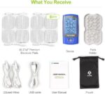 AUVON Rechargeable TENS Unit Muscle Stimulator, 24 Modes 4th Gen TENS Machine with 8pcs 2"x2" Premium Electrode Pads for Pain Relief - Image 9