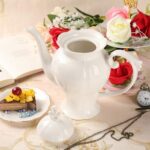 Fine Porcelain Ultra White English Teapot, Coffee Pot, Victoria Style, Light Weight, 37 Oz - Image 6