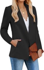 luvamia Women's Casual Long Sleeve Lapel Button Slim Work Office Blazer Jacket - Image 5