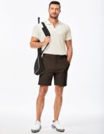 JMIERR Mens Casual Polo Shirt Summer Short Sleeve Vacation Button Beach Knit Stretchy Golf Shirts - Image 4