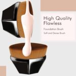 Foundation Makeup Brush Flat Top Kabuki Hexagon Face Blush Liquid Powder Foundation Brush for Blending Liquid, Cream or Flawless Powder Cosmetics with Bonus Protective Case (Black) - Image 5