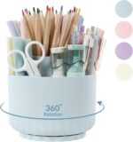 SKYDUE 360 Degree Rotating Desk Organizer, Dual-Purpose Pencil Pen Holder for Desk, Rotating Pencil Cup with 5 Slots, Office Supplies, Desk Decor for Office, School, Home - Image 2