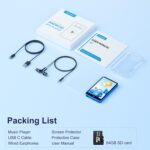 80GB MP3 Player with Bluetooth and WiFi, Android MP3 & MP4 Players with 4" Touchscreen and Speaker, 2000mAh Spotify Music Player with Spotify Kids, Audible, Amazon Music, Play Store (Blue) - Image 10